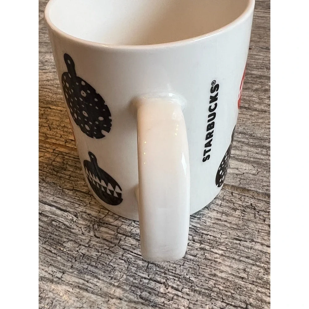 STARBUCKS Ornament Christmas‎ Coffee Tea Cup Mug 12 oz Red Black 2016 Holiday